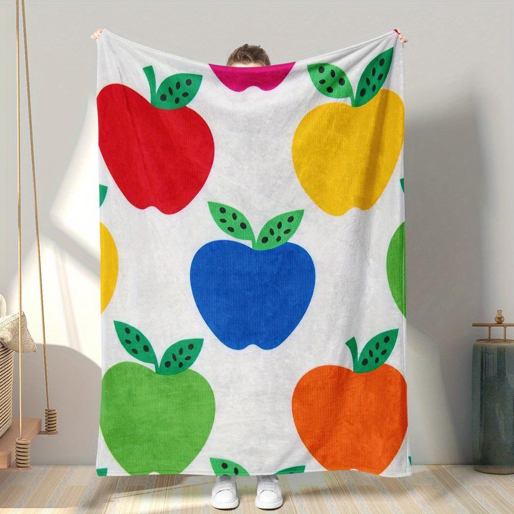 

Colored apple leaf pattern Blanket for Sofa Bed Travel Camping Living Room Office Conditioning Blanket for All Seasons Gifts 75x100cm
