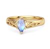 925 Sterling Silver Gold Vermeil  Moonstone Celtic Trinity Knot Women Band Ring