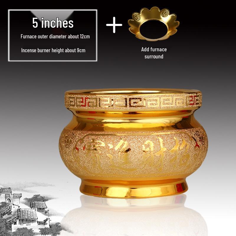 Small Ceramic Buddha Incense Burner with Golden Sand