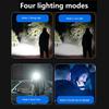 40W High Power USB Type-C Rechargeable LED Flashlight Camping Light With Side Lights and Lampshade Tail with Magnet Suitable for Exploring, Camping