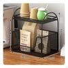 Desktop Storage Rack SpaceSaving TwoTier Desk Shelf Compact Wire Basket Organizer for Professionals,