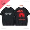 Arctic Monkeys T-Shirt Doppelseitiger Druck Shirt Rundhalsausschnitt Lässig Streetwear Allmatch Alternative Rock Goth Y2k Kleidung