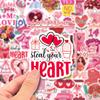 50 PCS Valentine Stickers Set - Romantic Heart Decals for Notebook, Gifts, DIY Decor