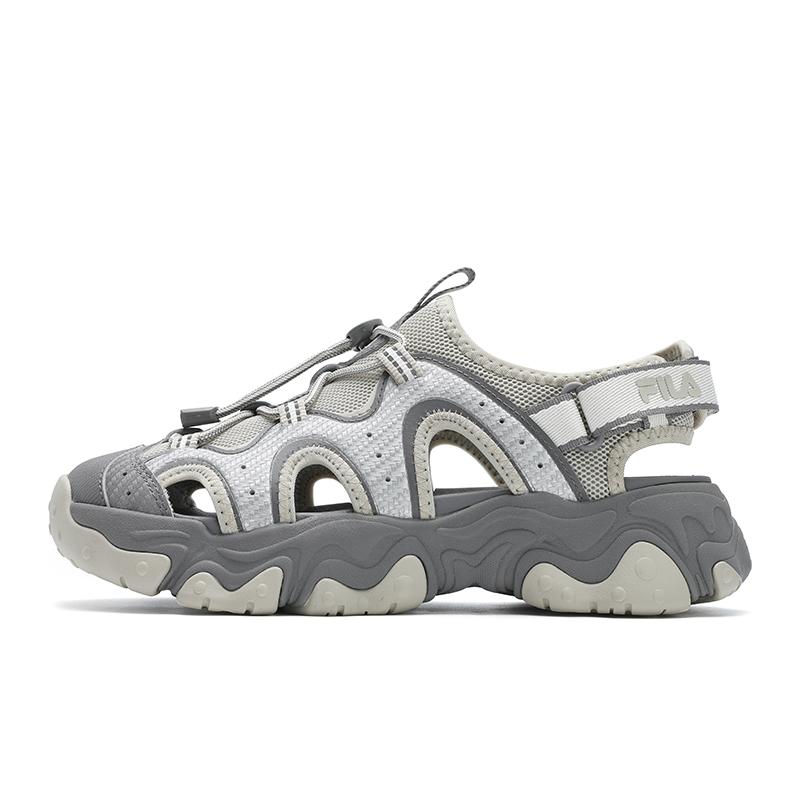 FILA Fluid 5 Sandal Cat Paw Creek Hiking Versatile Trendy Fashion Casual Retro Beach Sandals Women sandals Brown Silver F12W522401FCS