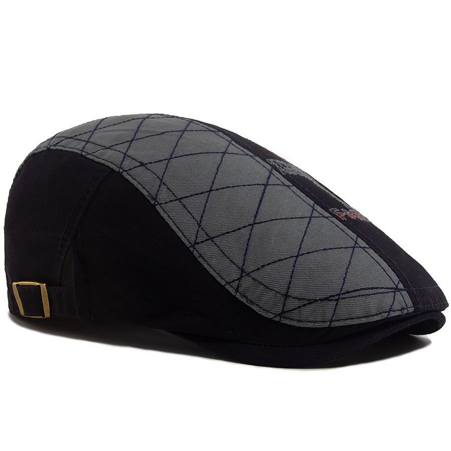 Letter Label Men Berets Fashion Embroidery Vintage Newsboy Cap Spring Autumn Flat Caps For Male Casual Outdoor Women Sun Hat