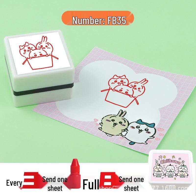 Chiikawa Little Flying Squirrel & Hachi Usagi Planner Stamp: Cute Cartoon Design