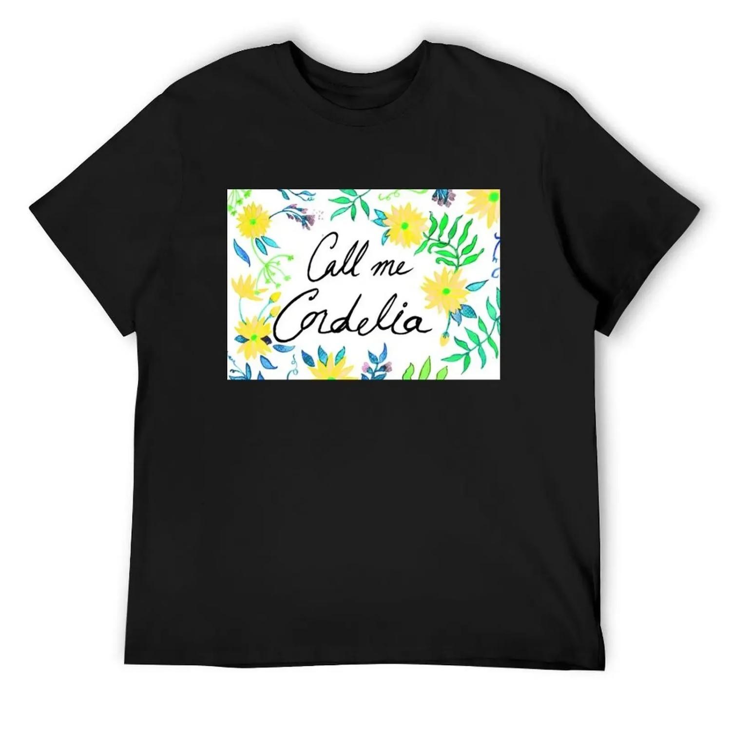 

Call Me Cordelia - Yellow Flowers T-Shirt designer shirts oversize t-shirts man blue lock black t-shirts for men XXXXXL чорний