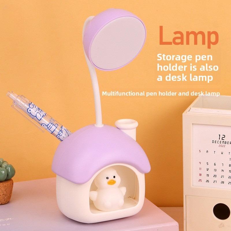 Cute Duck Night Desk Lamp Rechargeable Eye Protection Study Night Light for Desk Kid Room Bedroom Student Homework Lighting