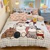 Thickened Milk Fleece Bed Four-Piece Set Coral Flannel Quilt Cover Children'S Bedding Sheets Three-Piece Set