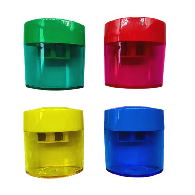 Double Hole Manual Pencil Sharpener with Print Advertising Logo - Ideal for Students and Gifts