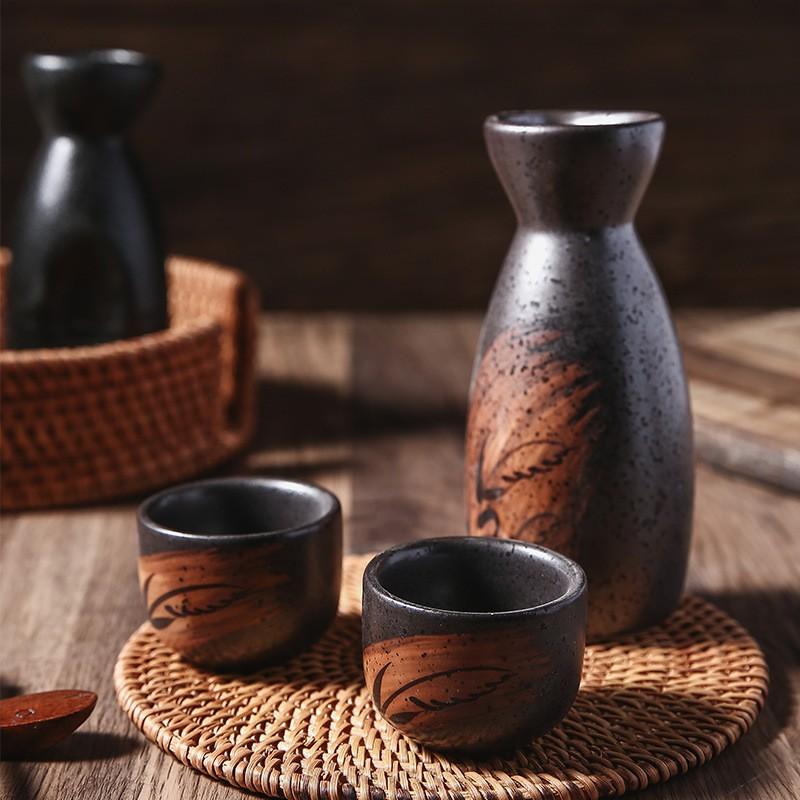 Japanese Sake Set Ceramic Tokkuri Ochoko Cups Restaurant Bar Home Use