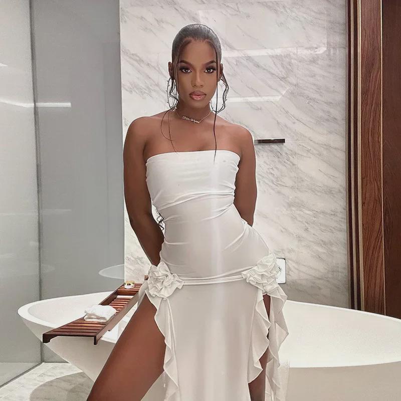 Robe Sexy Femme Printemps/Été 2024 à Une Épaule