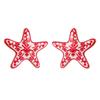 Colorful Blue and White Porcelain Starfish Earrings Unique Niche Design Beach Vacation Style Earrings for Women