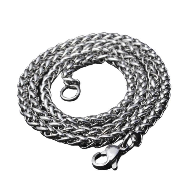 EDELSTAHL SILBERFARBEN GEDREHTE SEILKETTE Halskette für MÄNNER Frauen HIP HOP PUNK Schmuck Zubehör 3/4/5/6/8MM Dick