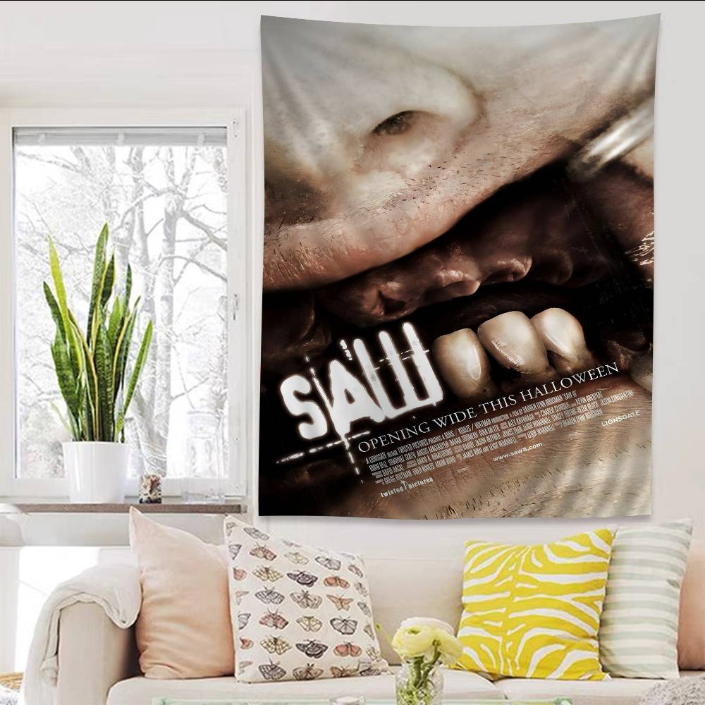 

Horror Movie Saw Chart Tapestry Art Science Fiction Room Home Decor Cheap Hippie Wall Hanging 74x94cm(29x37in)