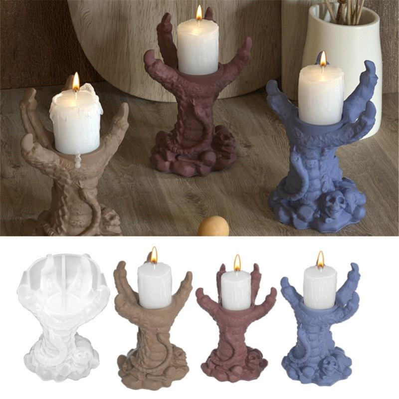 Halloween Tealight Holder Molds Devil Claw Candle Holder Molds for Making Tealight Holder Candle Holder Home Decorations