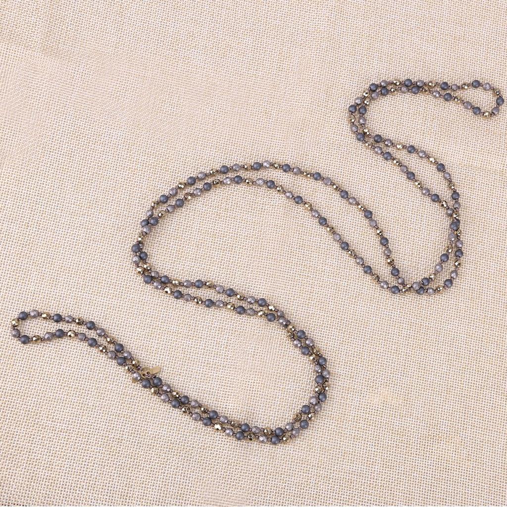 KELITCH Choker Onyx Hematite Bead Necklace Long Vintage Retro