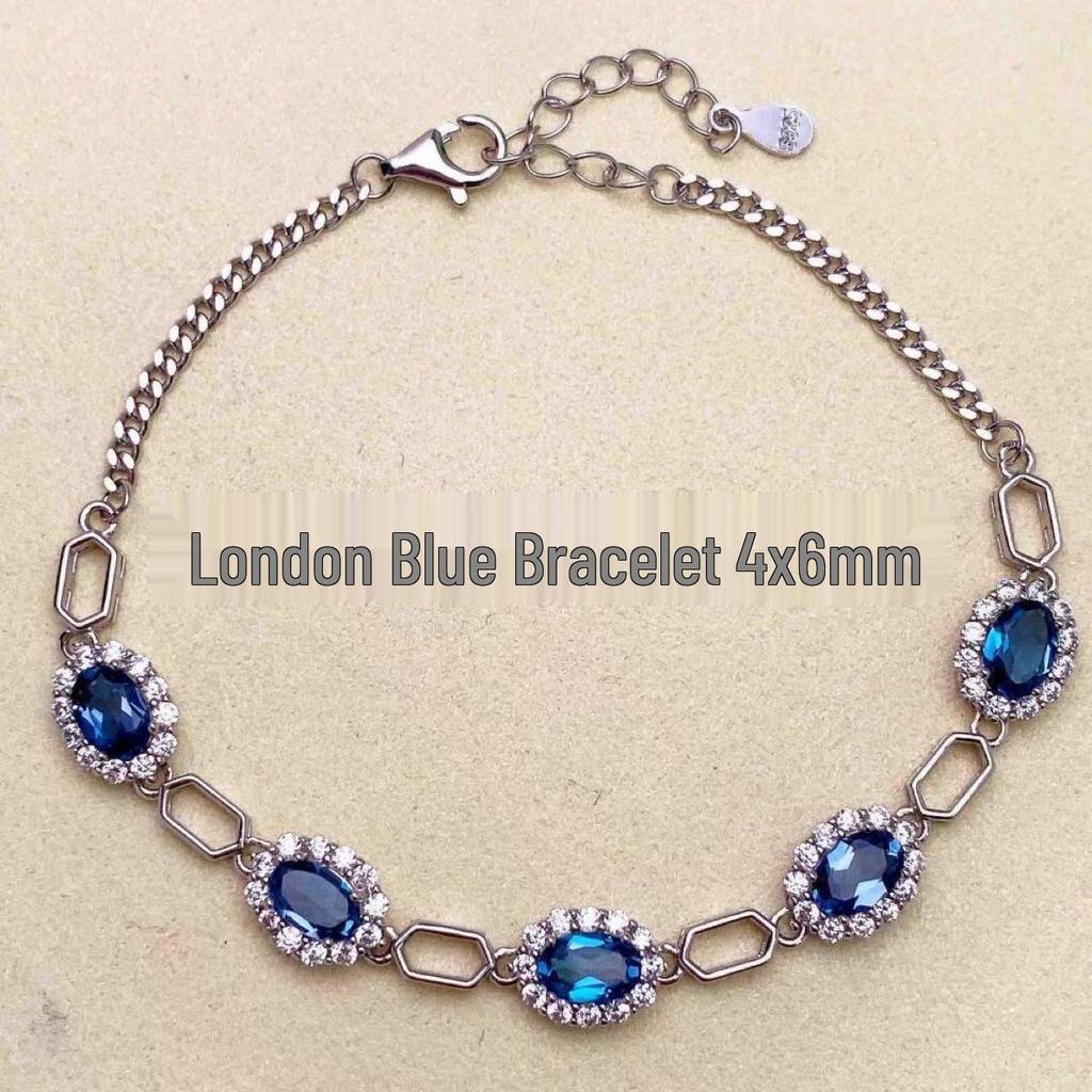Women's Versatile S925 Silver Topaz London Blue Bracelet