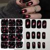 144Pcs Glossy Finish Press On Nails Medium Oval Fake Fingertips Full Cover Nails  for Xmas