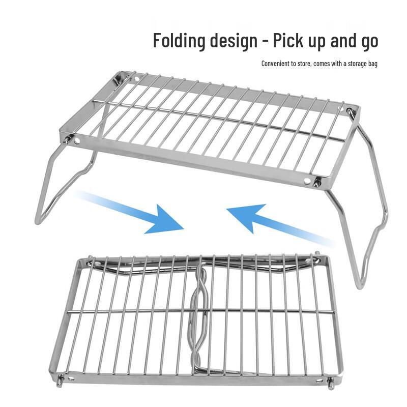 ZISIZ Outdoor Folding Stainless Steel BBQ Grill