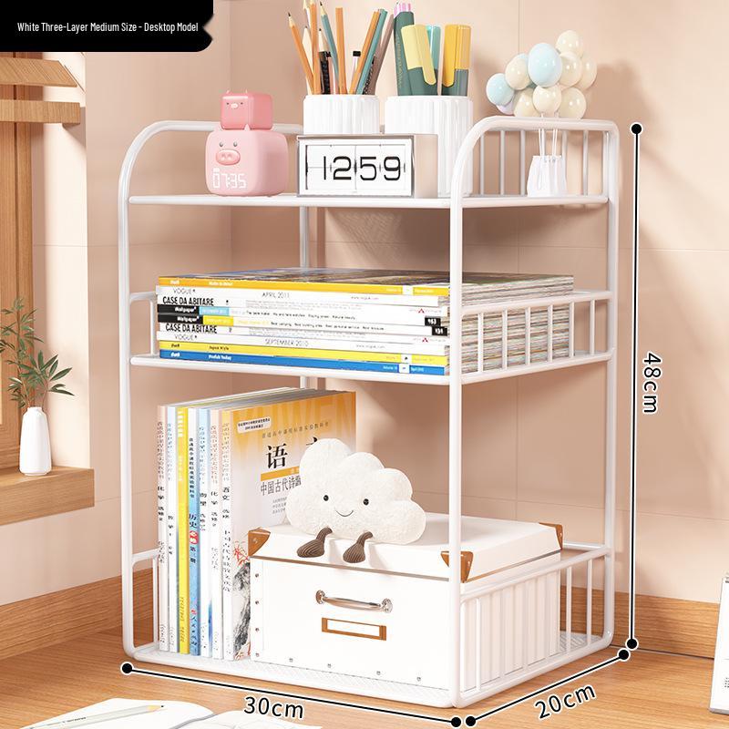 Multilayer Desktop Bookshelf and Organizer for Office, Dining, or Dorm Desk