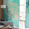 Aqua Green Marine Coral Starfish Κρεβατοκάμαρα Διαφανείς διαφανείς κουρτίνες Εορταστική διακόσμηση Παράθυρο Voile Κουρτίνα από τούλι