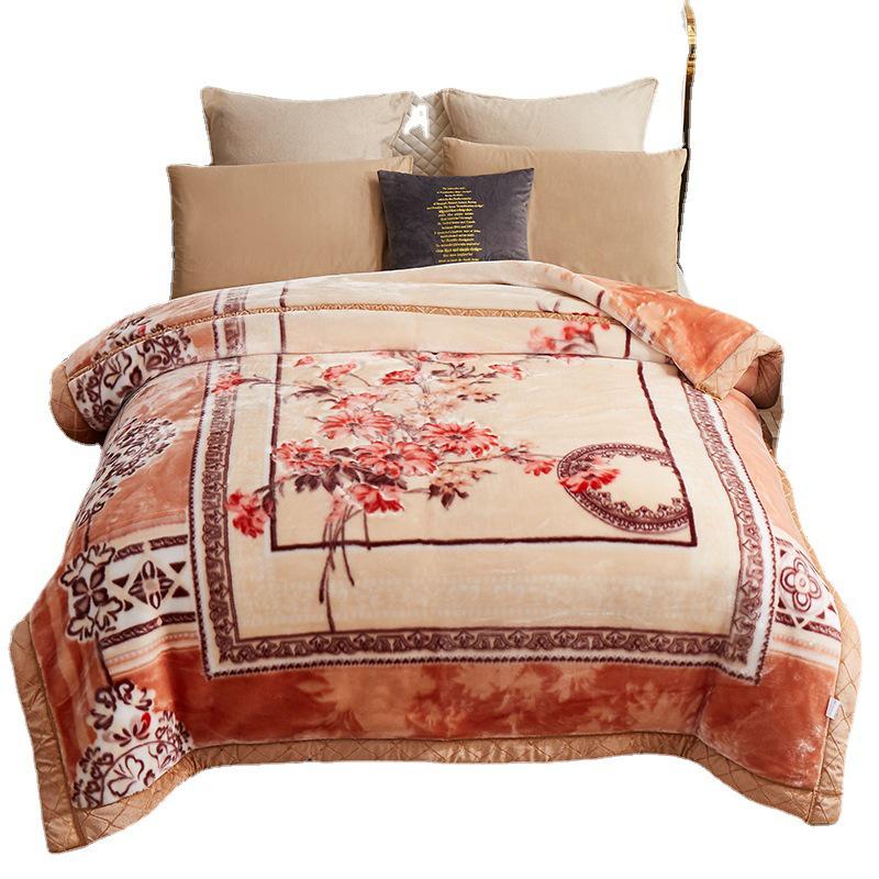 Thick Winter Double-Layer Raschel Flannel Wedding Gift Blanket