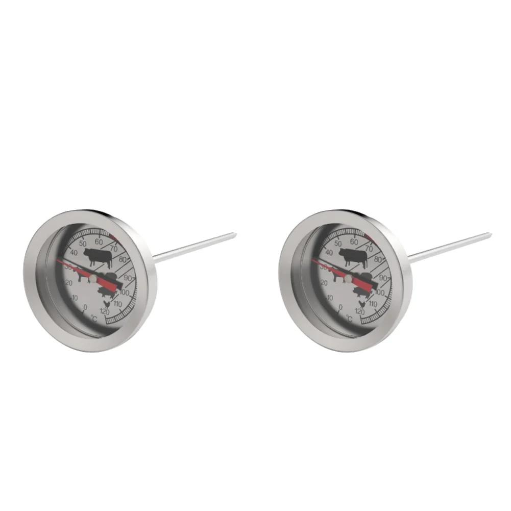 1-2PCS Dial Kitchen Thermometer 304 Stainless Steel 0-120 Degree Meat Temperature Probe Baking Cooking BBQ Temperature Meter