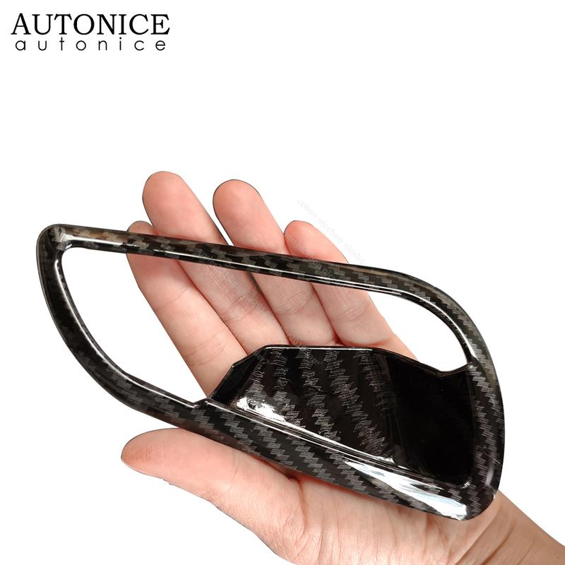 4pc Carbon Fiber Color Door Handle Bowl Cover for Ford Focus 2015 2016 2017 2018 ST RS MK3 an Version LEFT HAND SIDE ABS