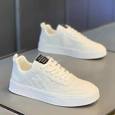 Weiße Lässige Leder Herren Sneaker Schuhe Bequeme Trend Board Schuhe für Herren Atmungsaktive Sneaker Sportschuhe Herren Laufschuhe