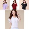 Luxurious Plus Size Chiffon Blouse With Elegant Ruffle Batwing Short Sleeves