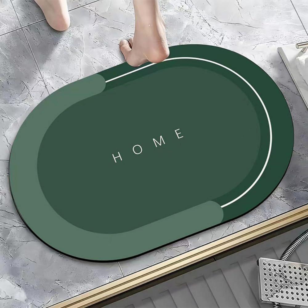 Simple Oval Square Diatom Mud Absorbent Foot Mat Bathroom Non-slip Mat Toilet Door Mat Quick Dry