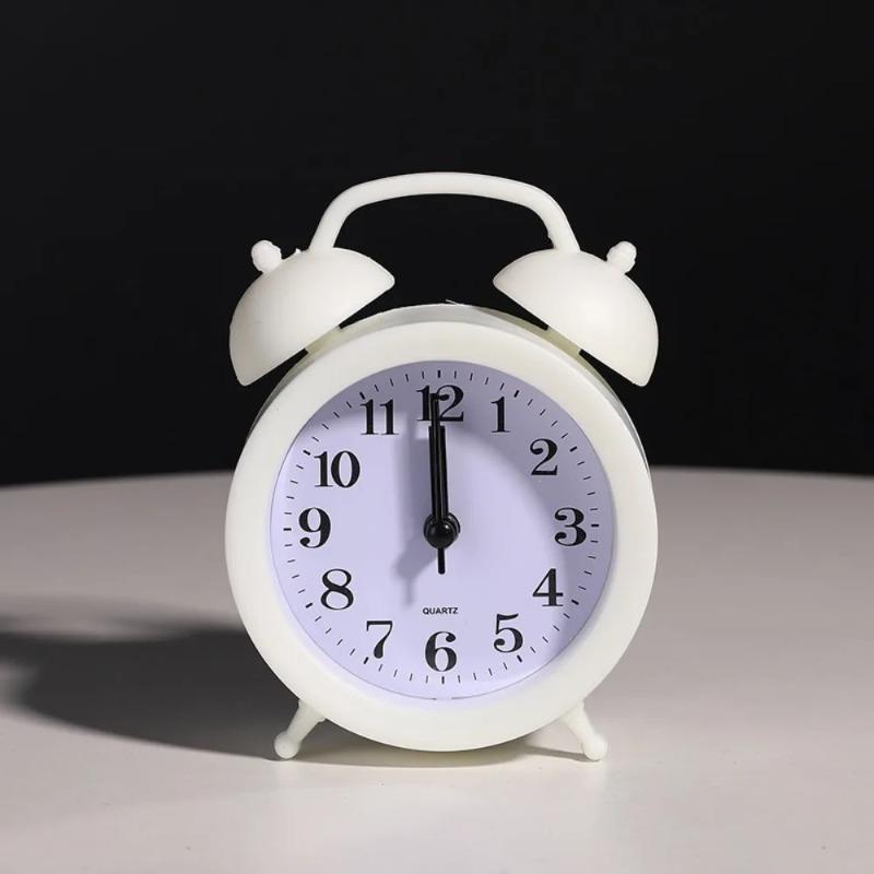 Vintage Exquisite Alarm Desktop Analog with Night Light, Suitable for Home Office Mini Travel Alarm Clock