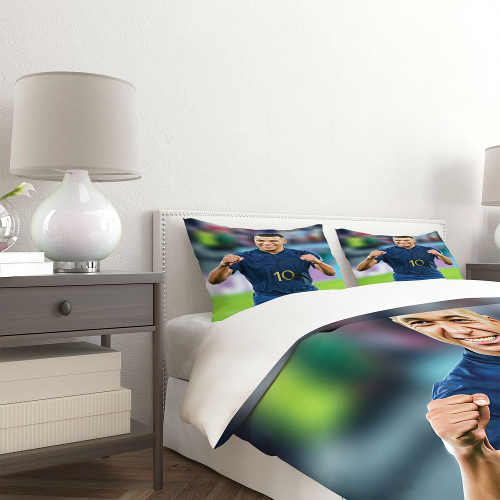 Soccer Player 10 Jersey Duvet Cover Set Digital Print Bedding Set Sports Home Decor For Teen Bedroom