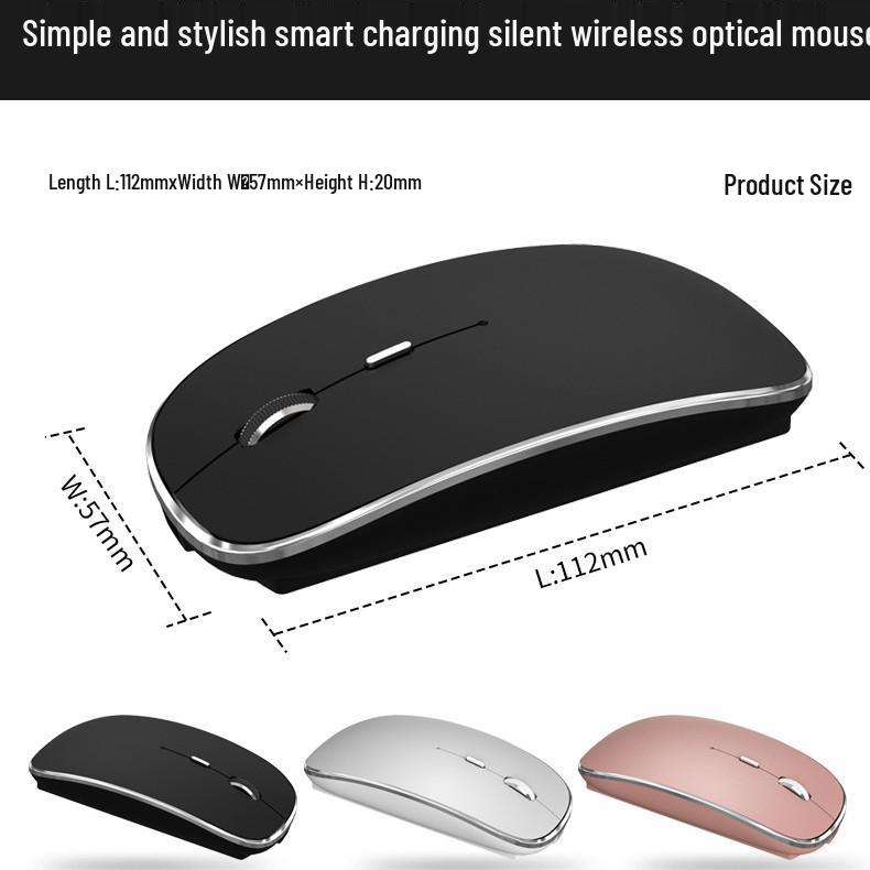 Wireless Silent Charging Ultra-Thin Mouse for Apple Laptops and Tablets