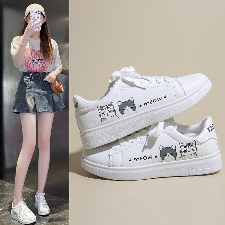 Little White Shoes Women's 2025 Spring and Autumn New Fashion Flat Baseplate Shoes Student Breathable Women's Shoes Internet Celebrity Single Shoes C