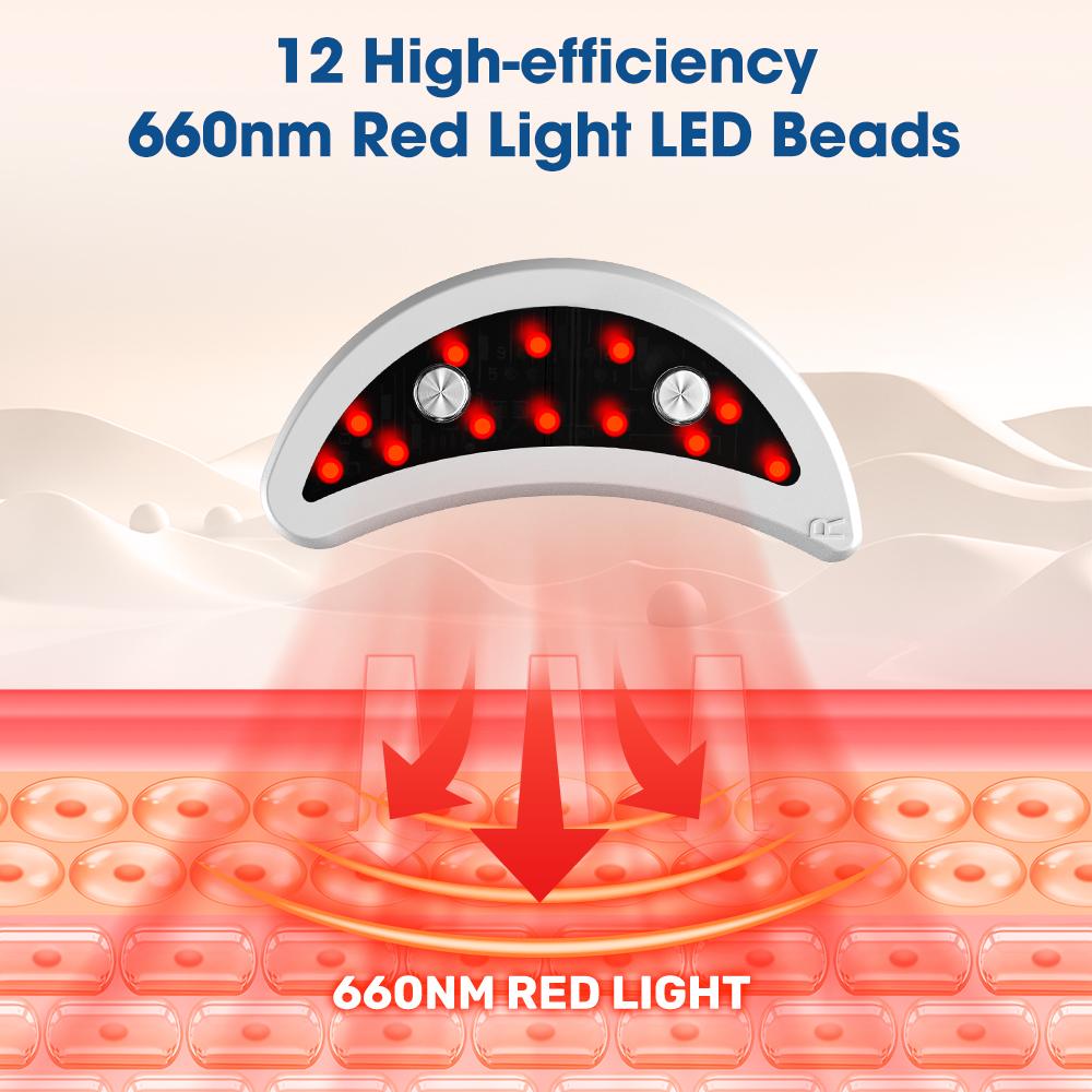 660nm Red Light Eye Massager with EMS Anti-Aging Eye Care Device Reduce Bags & Dark Circles Portable Eye Rejuvenation Pads