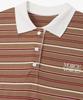 Bobeu Woven Mix Striped Collared T-Shirt_Beige 7156340005