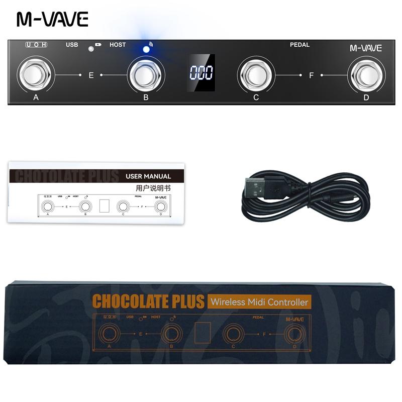 M-VAVE Chocolate Plus Wireless MIDI Controller Pedal | Bluetooth/USB Dual Mode | Sustain/Expression Control | DAW Compatible
