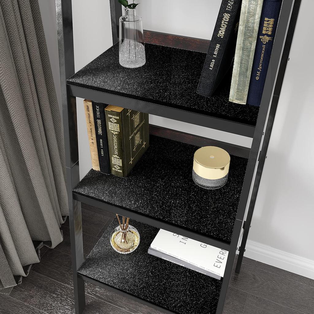 VEELIKE Glitter Removable Wallpaper Wall Renovation Suitable for Sliding Wall Furniture Interior Kitchen Easy to 40 x 300cm Sheet, Black, Thick,