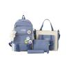 4 Pcs/Set Student Backpack Set Includes Crossbody Bag Pencil Case And Tutoring Bag Large Capacity