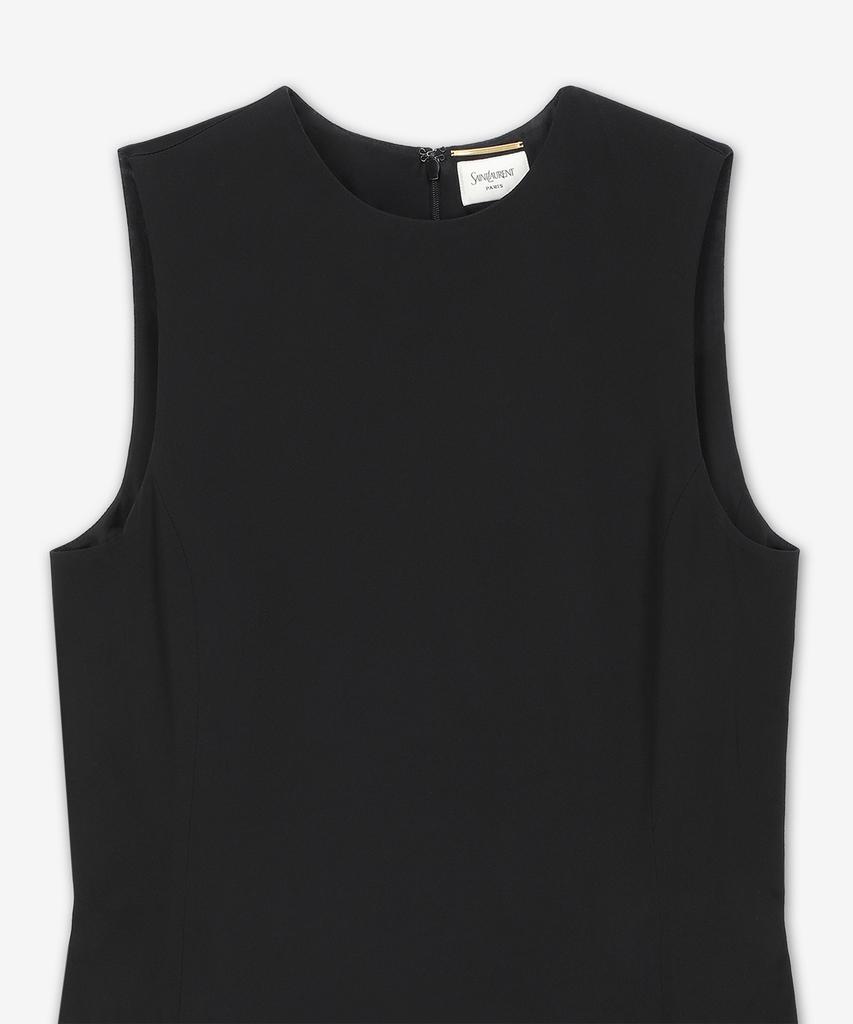SAINT LAURENT Satin Crepe Shift Dress - Black / 815612Y4K651000