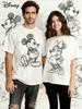 2025 Summer  Disney Mickey Mouse Minnie Couple Kids Breathable T-Shirt Family Parent-Child 100% Pure Cotton Printed T-shirt