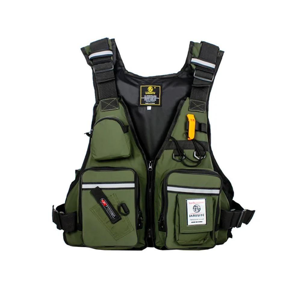 BEPAN Adult Outdoor Wading Sport Fishing Vest Drifting Fishing Suit Surfing Vest High Buoyancy Swimming Life Jacket onesize армия зеленый