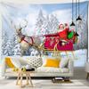 Santa and Sleigh Tapestry Wall Hanging Cartoon Illustration Witchy Christmas Girls Dorm Home