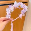 Sweet Hanfu Headdress Elegant Floral Crown Hairband Temperament Children Flower Headband  Party