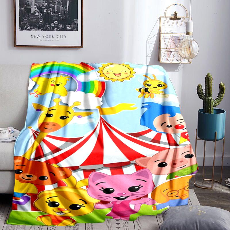 Happy Plim Friends Blanket Flannel Throw for Sofa, Indoor, Camping, Living Room, Office, Chair, And Bed Soft Birthday Gift