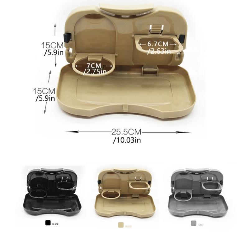 Multifunctional Vehicle Seat Back Organizer Mounted Table Tray For Food Drinks Laptops Phones And Stable Cup Placement
