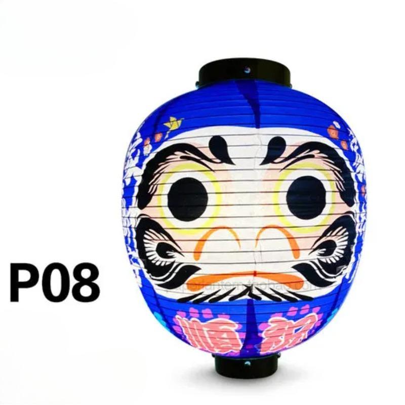 27x35cm Japanese Style Wish Dharma Hanging Lantern Sushi Pub Bistro Restaurant Izakaya Decor Colorful Round Lanterns