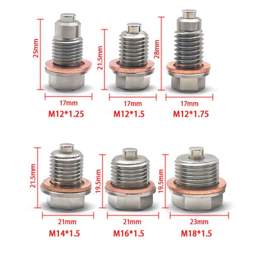 M12 M14 M16 M18 M20 Magnetic Oil Pan Plug Oil Drain Sump Nut Motorcycle Maintenance